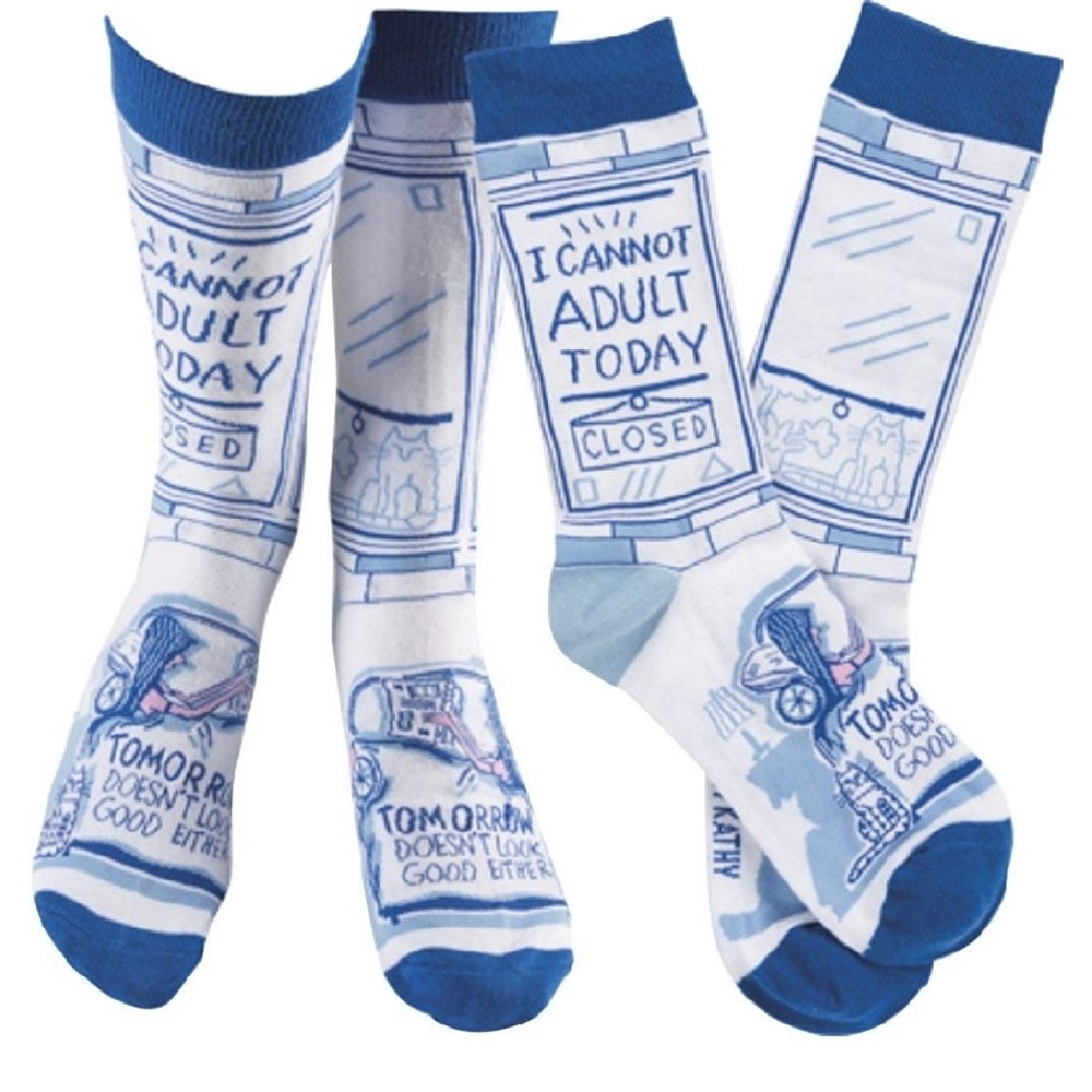 Primitives by Kathy I cant adult today socks nwt